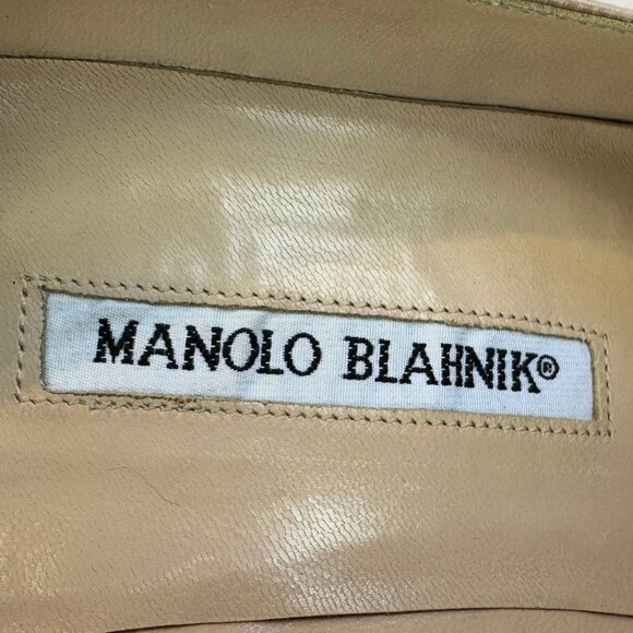 Manolo Blahnik BB Satin Dusky Pink and Champagne Pumps, Size 40EU - Picture 10 of 16